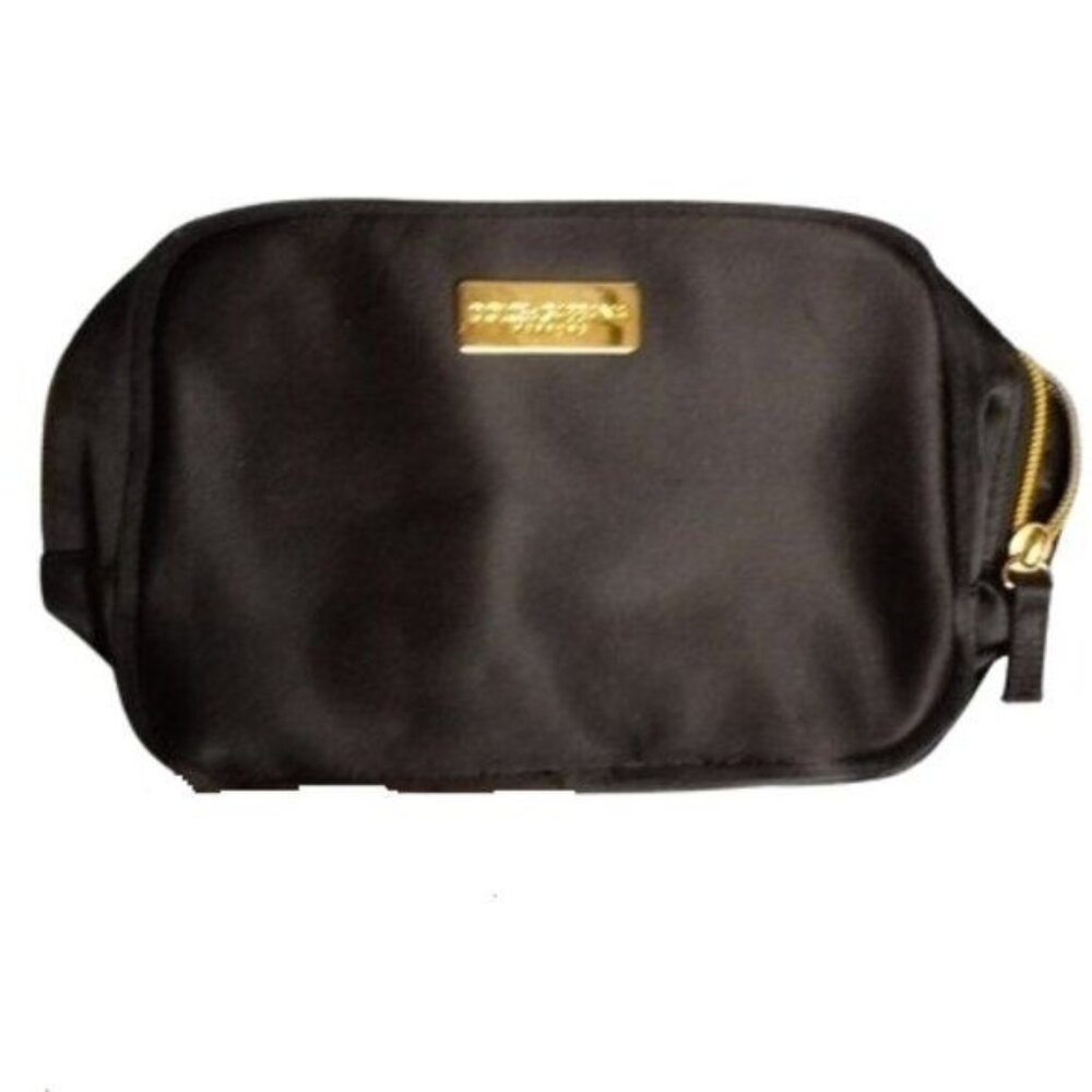 Dolce & Gabbana Parfums Black Nylon Gold Tone Zip Pouch Cosmetic Bag